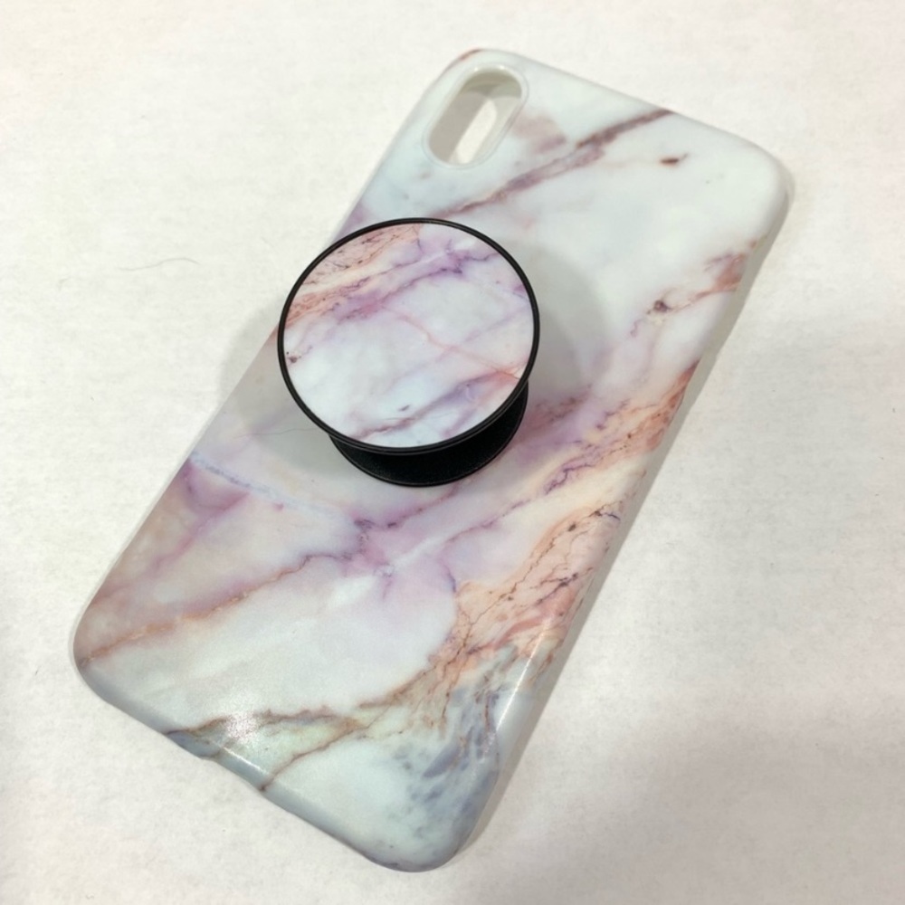 ⚡️iPhone X case marble plastic with pop holder